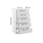 МС Мадера Комод К 700 700х1116х420 (корпус лдсп дуб крафт золотой, фасады лдсп белый)