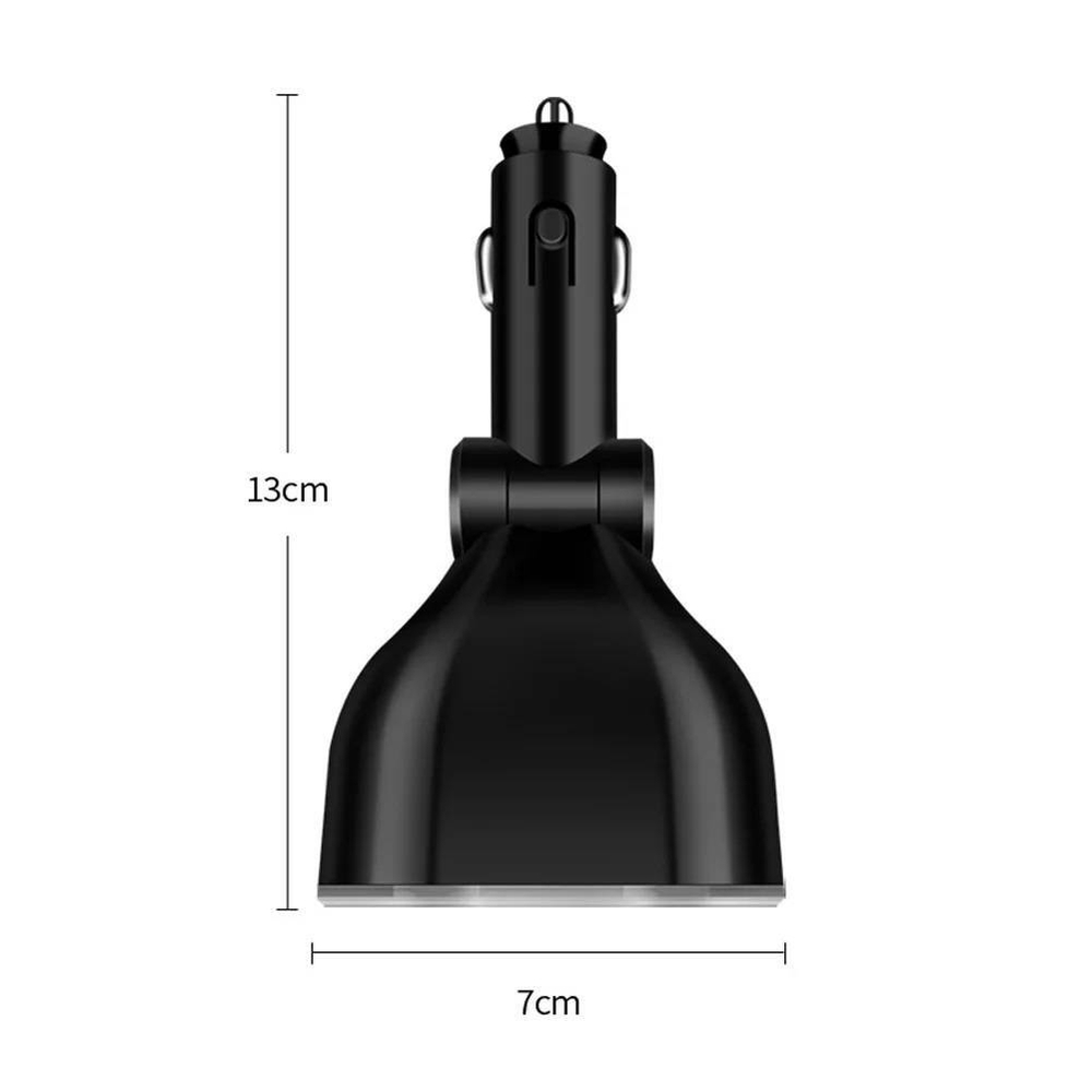 Переходник прикуривателя на 2 гнезда +2гнUSB+ QC3.0 3A