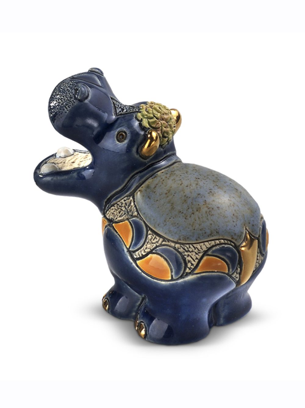 De Rosa Rinconada Статуэтка керамическая Детеныш гиппопотама с лилией