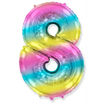 Шар фольгированный Цифра 8 101 см (Ассорти)