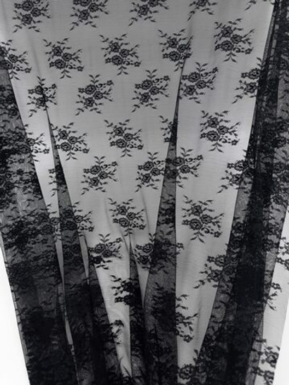 Гипюр эластичный черный ширина 150 см мягкий