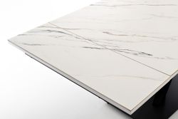 "Юпитер" стол интерьерный раздвижной обеденный из керамики, цвет белый глянцевый