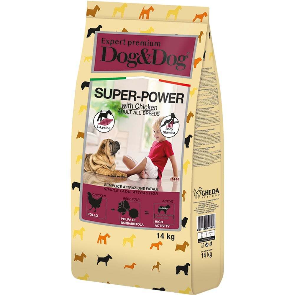 Сухой корм Dog&amp;Dog Expert Premium Super-Power с курицей для взрослых активных собак 14 кг