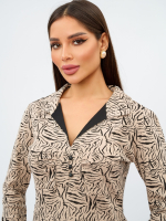 Блузка БЛ-015/бежевый-зебра