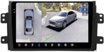 Магнитола Suzuki SX4 1 2006-2014 - FarCar BX124M-360 монитор 9.5" 2K QLED на Android 13, 6Гб+128Гб, CarPlay, 4G SIM-слот, 4 камеры в комплекте