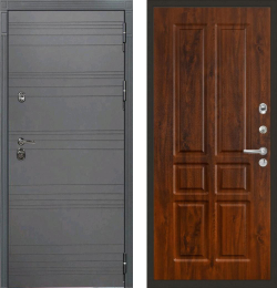 Входная дверь Лекс Сенатор 3 3К с шумоизоляцией Софт Графит / №91 Темный дуб Винорит