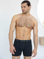 Мужские трусы-боксеры из меланжевой ткани (Размер: XXXL) (Цвет: темно-серый)