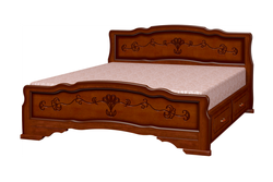 Кровать Карина 6 с ящиками (массив сосны)