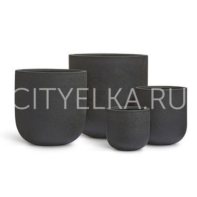 Кашпо TREEZ ERGO - Hard Rock - Цилиндрическая Чаша - Чёрный песок