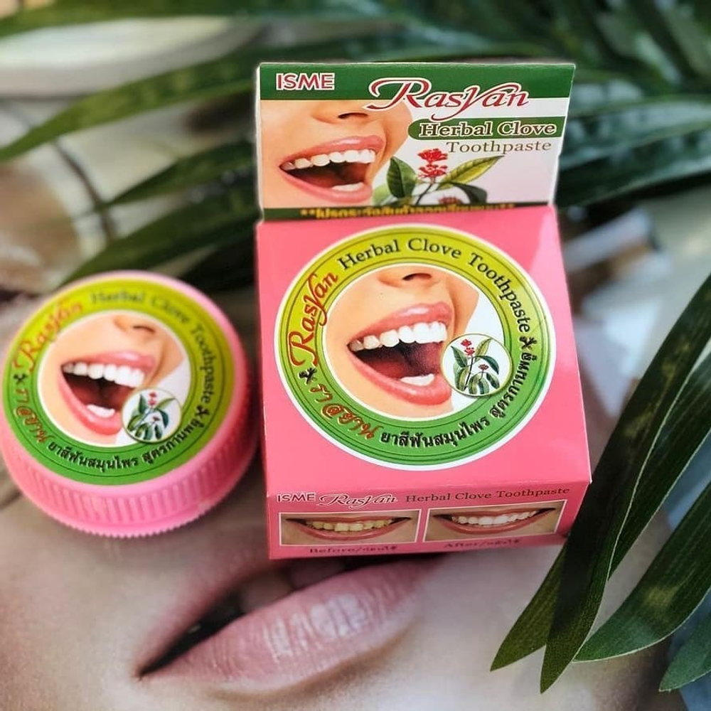 Концентрированная растительная зубная паста с гвоздикой без фтора Herbal Clove Toothpaste, ТМ Rasyan