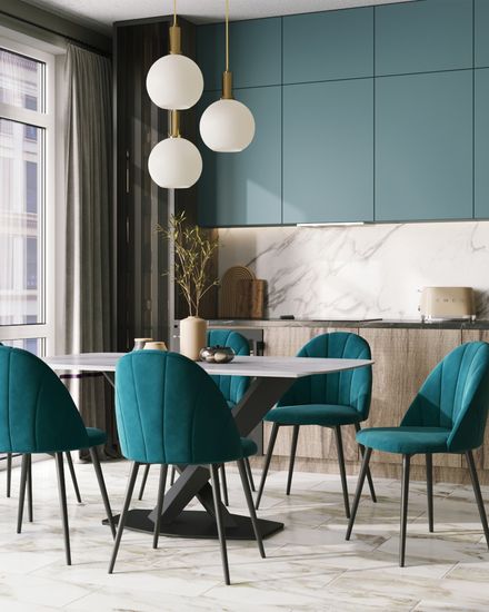 Стул Логан велюр изумрудный