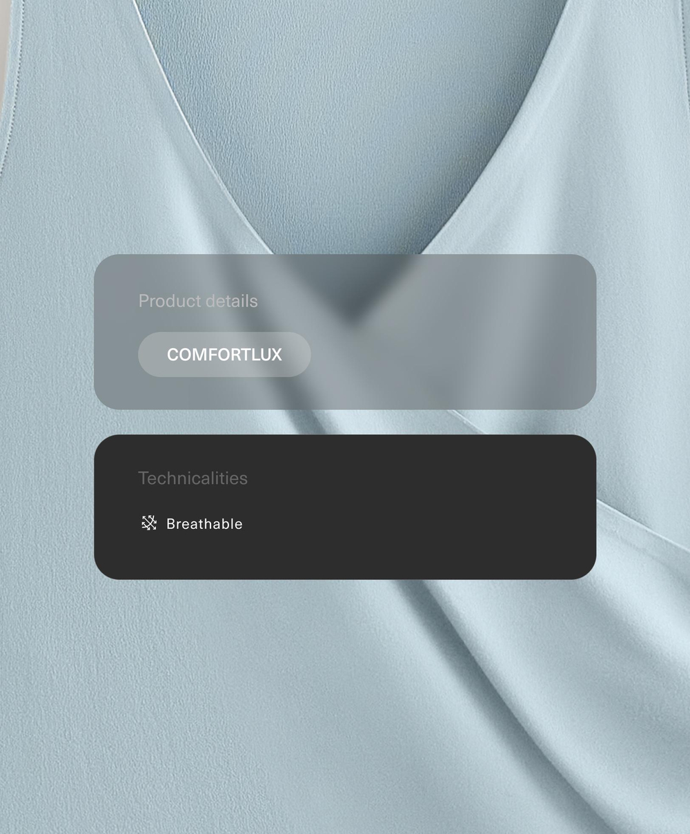 OYSHO Майка Comfortlux с перекрестными деталями, пыльно-синий