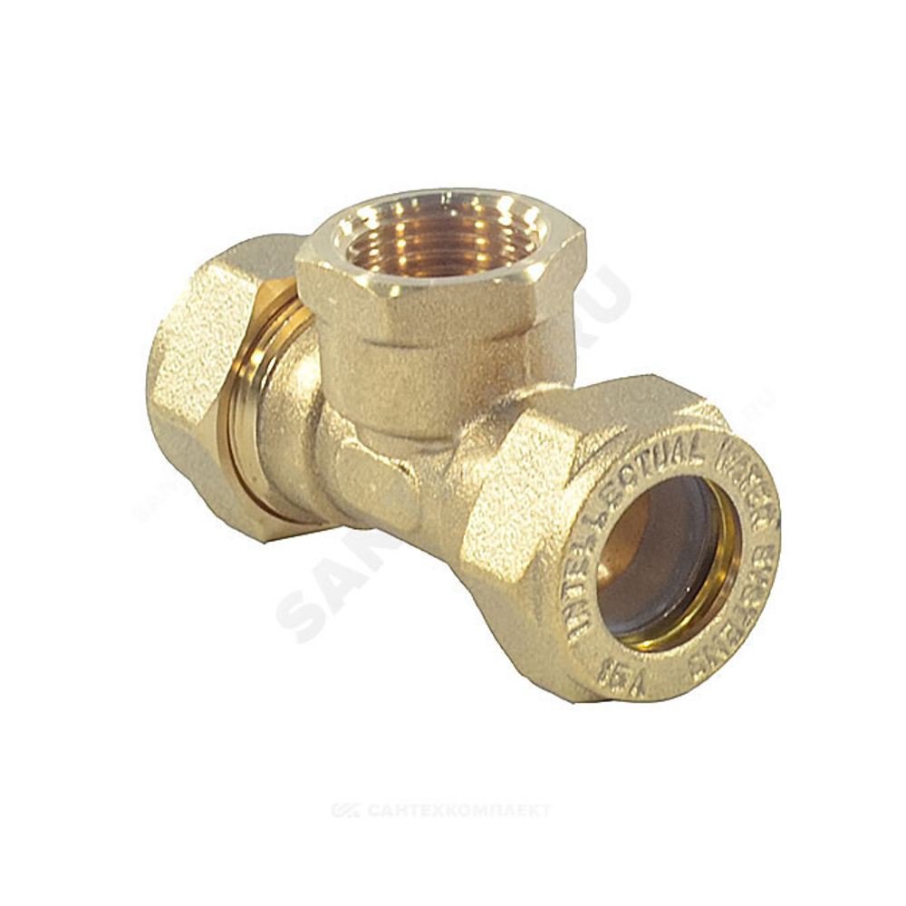 Тройник латунь 25Aх1"х25 обжим/ВР STAHLMANN STFL25000125BEF