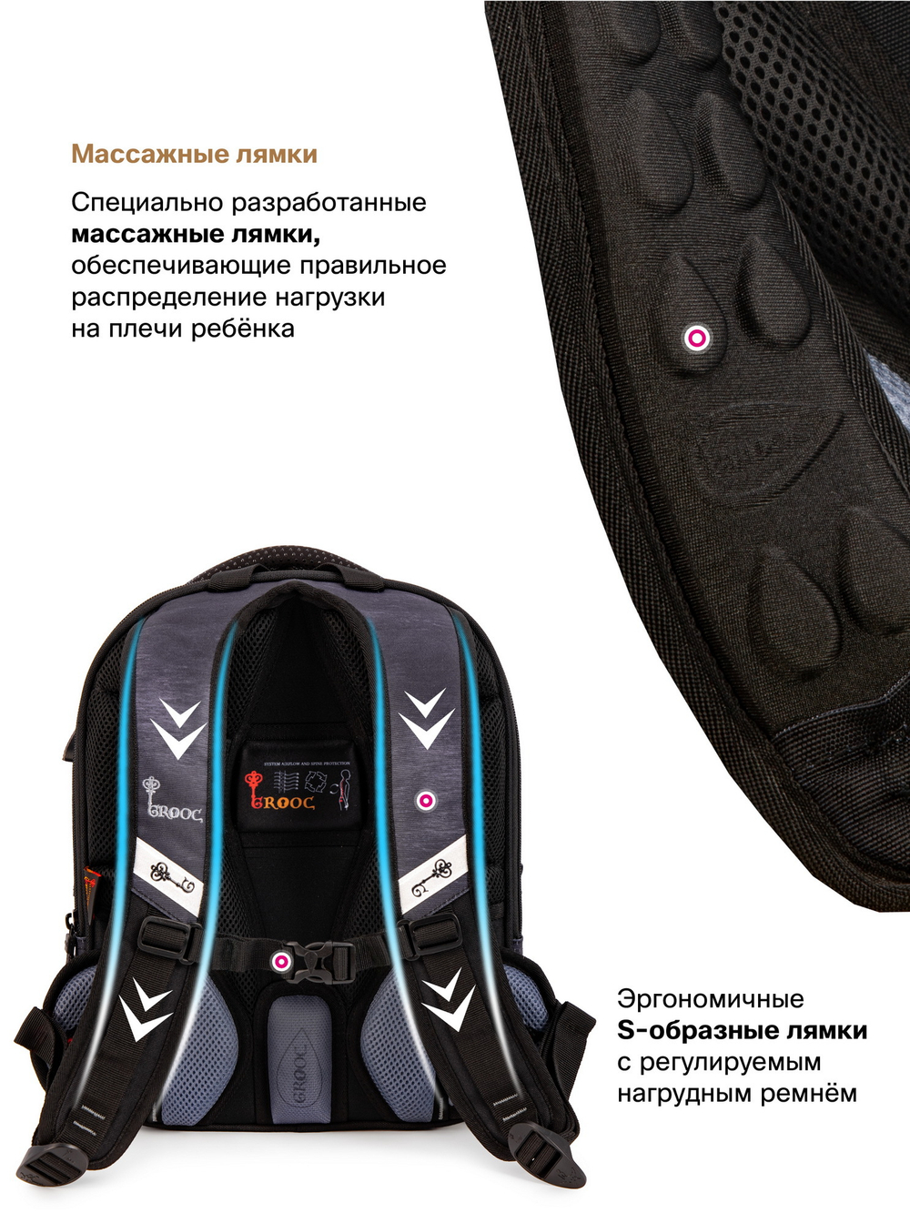 Ранец GROOC 9-148 + пенал + мешок + сумка-пенал