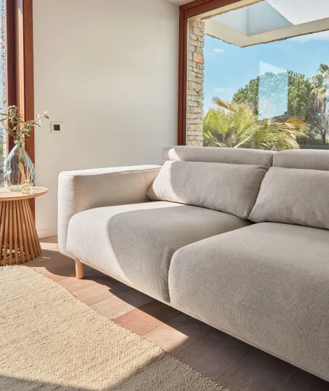 Трехместный диван Singa бежевый, 215 см