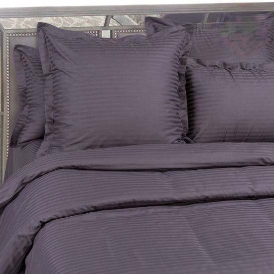 Двуспальный с европростынёй комплект постельного белья Мокрый асфальт Страйп-сатин