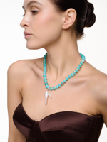 Чокер "Sea pearl cross blue" Silver