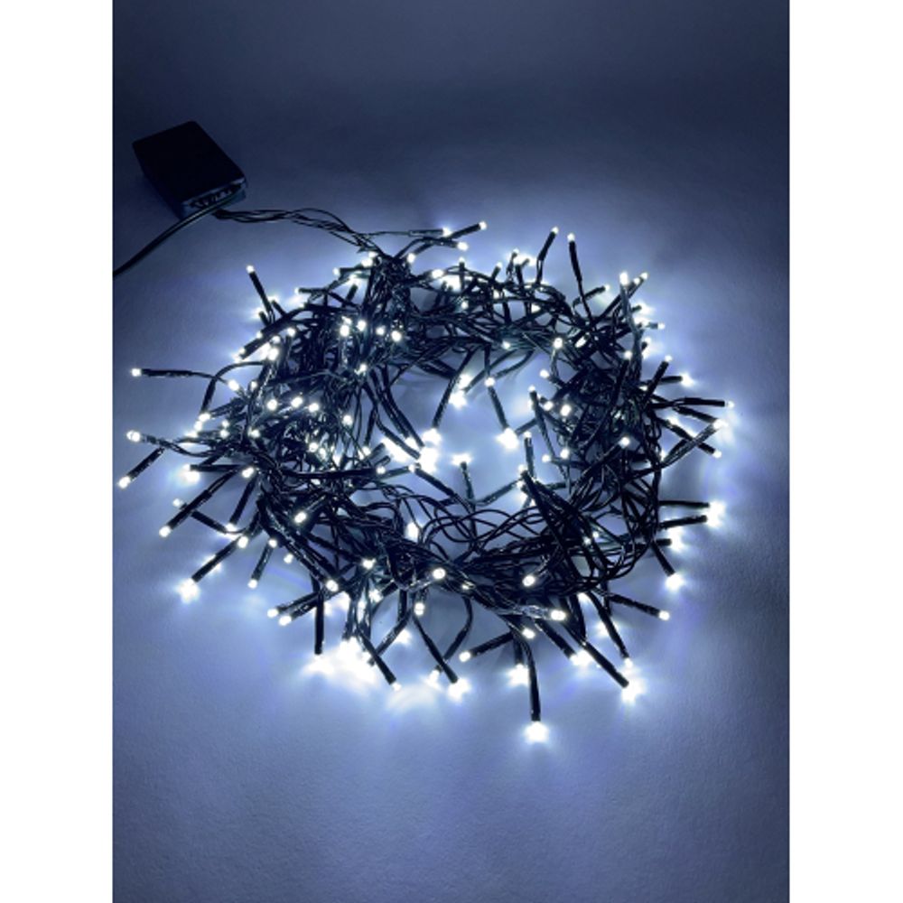 ENIN - GC ЭРА Гирлянда LED Нить Мишура 3,9 м зеленый провод, холодный свет, 220V