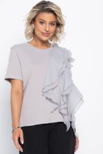 Блуза праздничная Риана ХИТ (серо-бежевая) Б15079-5М LT Collection