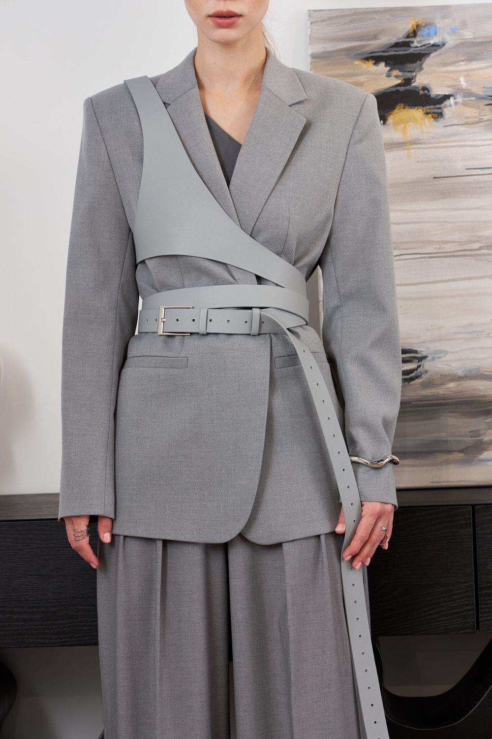 РЕМЕНЬ-ПОРТУПЕЯ SILVER GREY