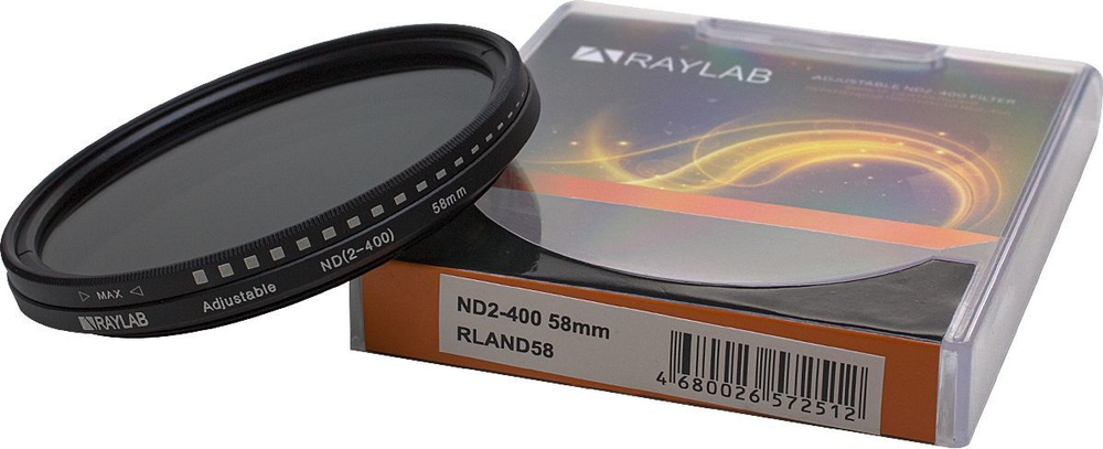 Фильтр нейтрально-серый  переменной плотности RAYLAB ND2-400 58mm
