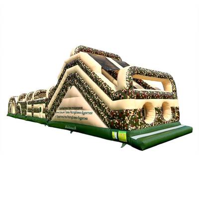 Надувная полоса препятствий «Патриот», 4 блока, 22х4х5 м