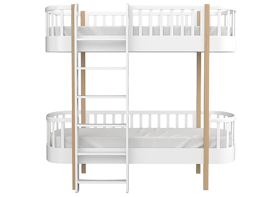 Кровать двухъярусная Classic фронтальная лестница (белый)