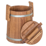 Кадка дубовая для засолки 15 л. с ручкой и крышкой