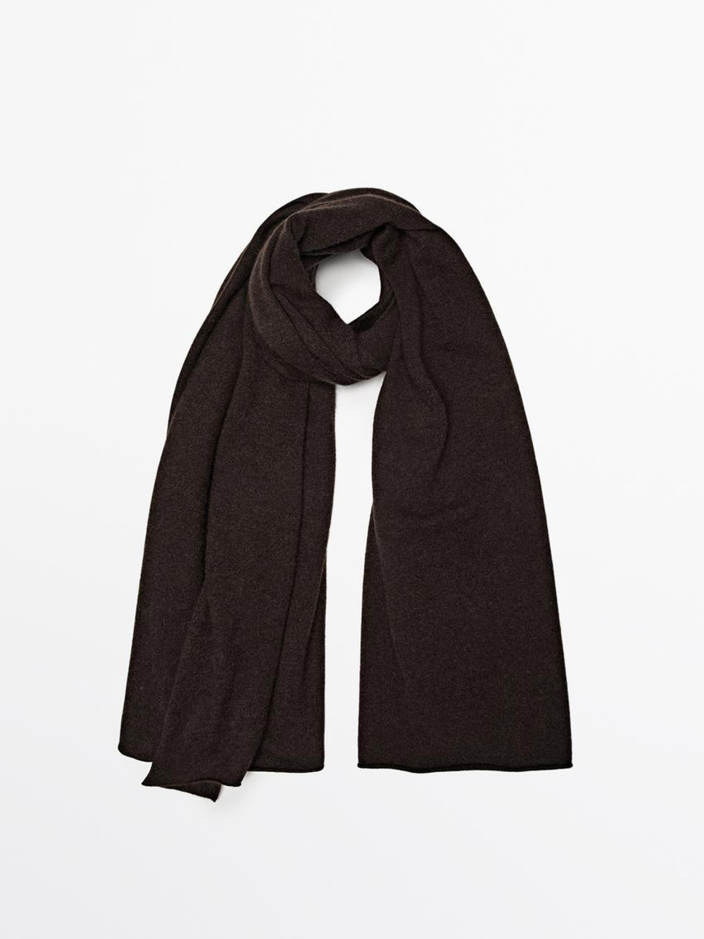 Massimo Dutti Шарф из 100% кашемира, шоколадный
