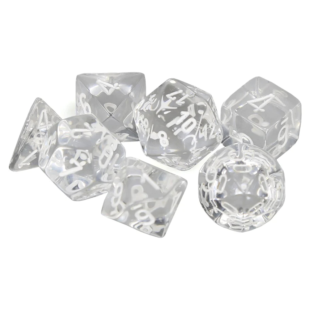 Chessex 7-dice set Clear/White