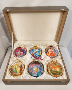Сувенирный набор из 6-ти новогодних шаров с ручной росписью