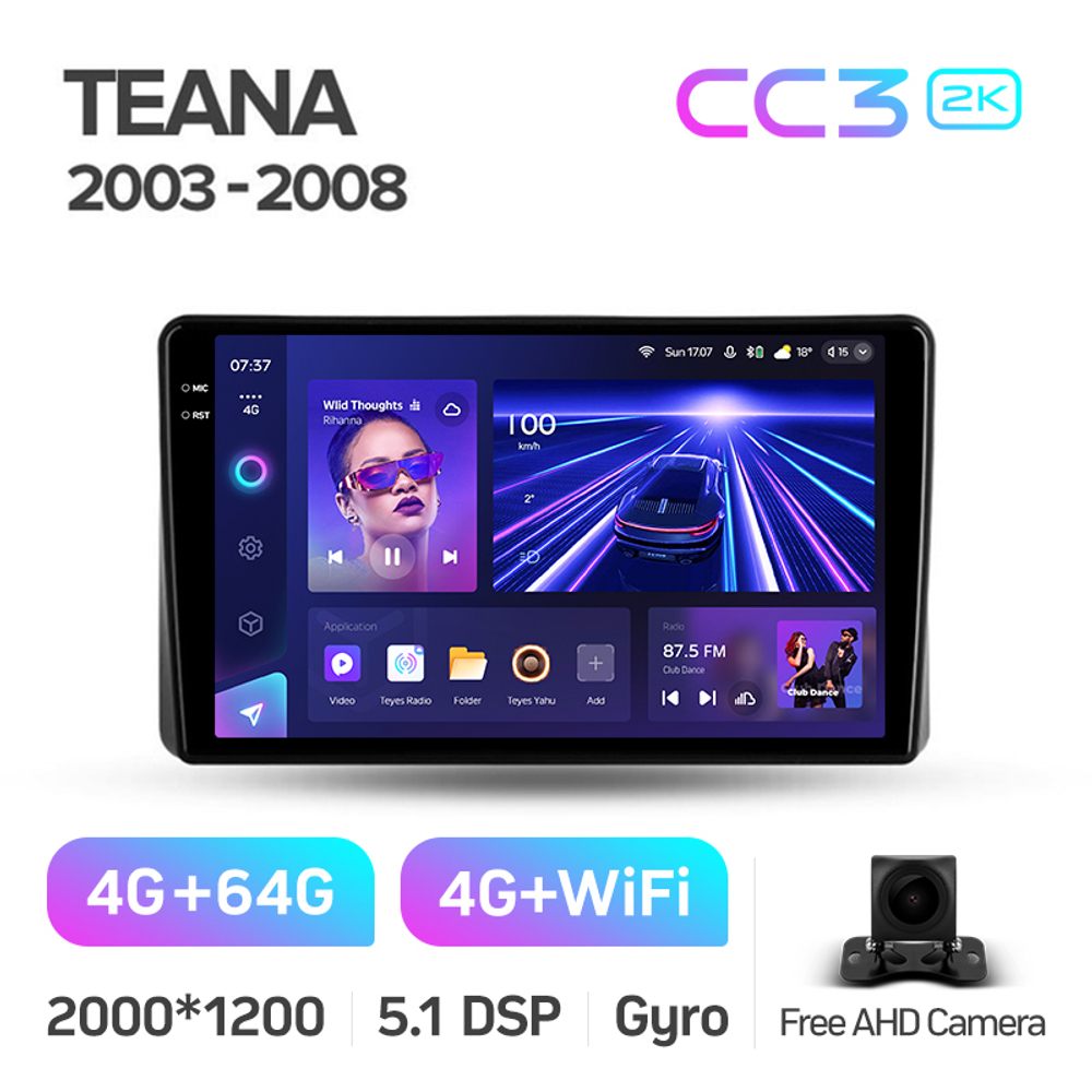 Teyes CC3 2K 9"для Nissan Teana 2003-2008