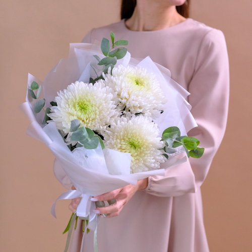 Купить Букет королевских хризантем «Полёт» #990