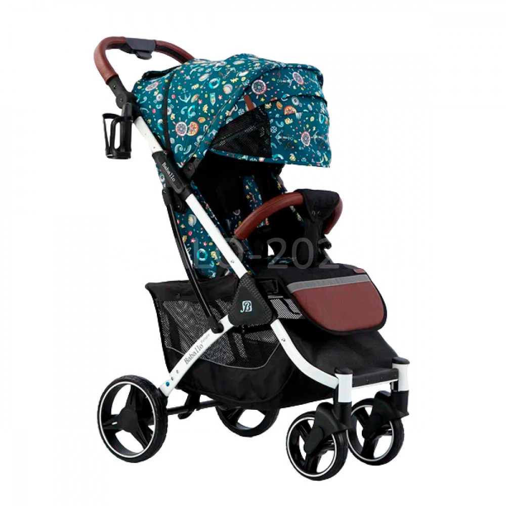 Коляска прогулочная Babalo 2023 океан белая рама