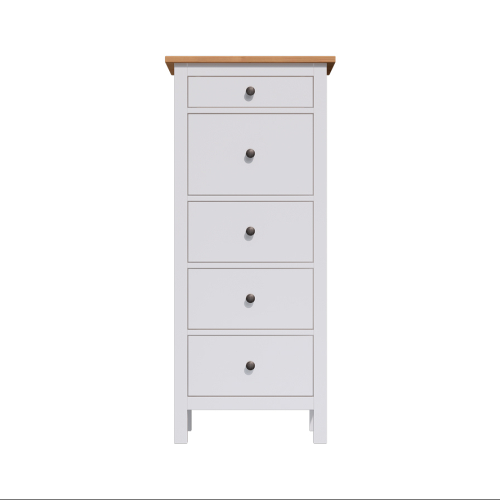 Комод с 5 ящиками деревянный, Хемнэс Hemnes/ Кымор, 57х39х160 см,белый/светло-коричневый