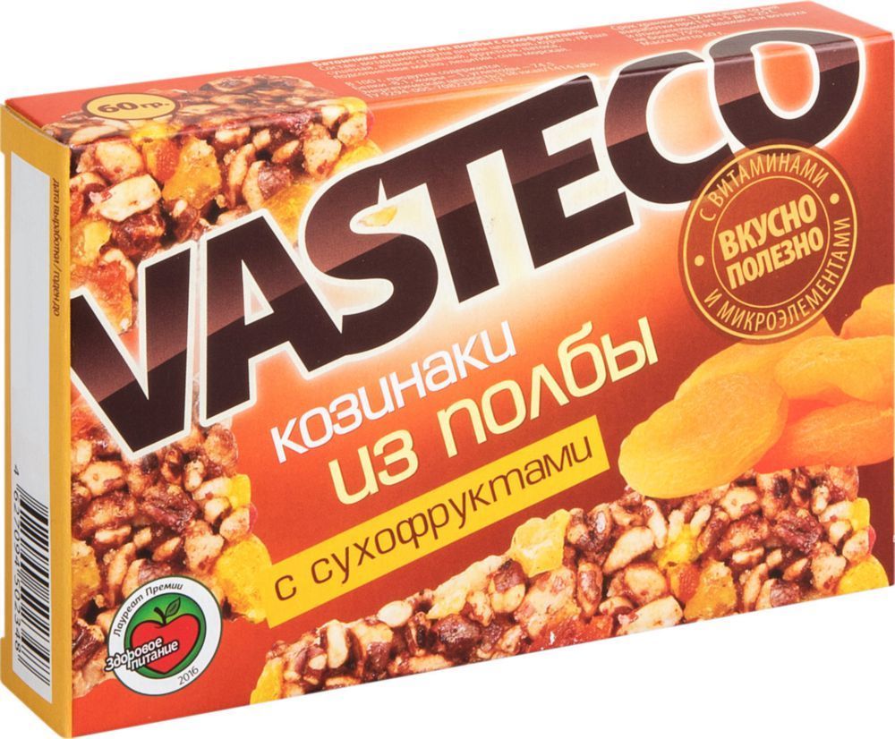 Козинак ВАСТЭКО из полбы с сухофруктами 60 г