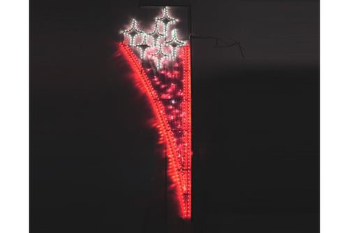 FLESI-LED-6STAR-240V-R-W/W-F(W) производство Flesi  (РФ) 200х65см белые звезды, белый f (БЕЗ СКИДОК)