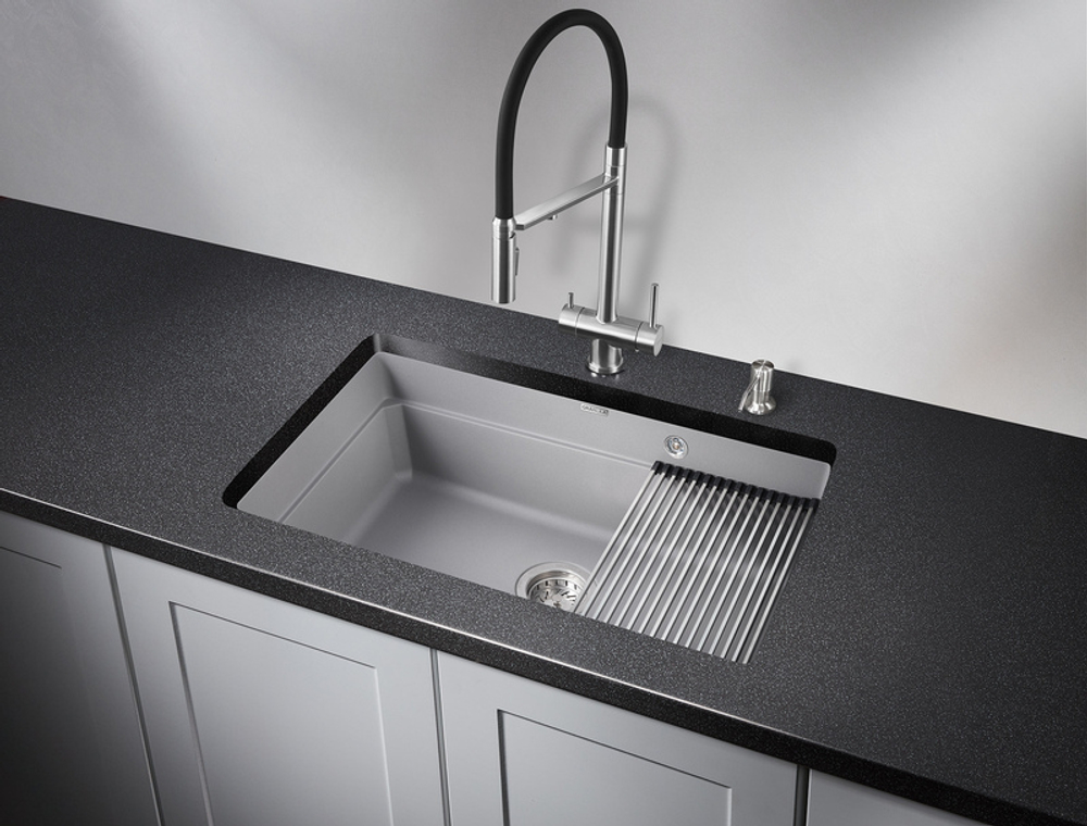 Granula KS-7303U, АЛЮМИНИУМ, кухонная мойка, кварц