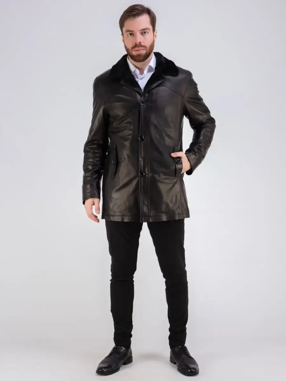 Дубленка мужская натуральная с мехом куртка зимняя Турция