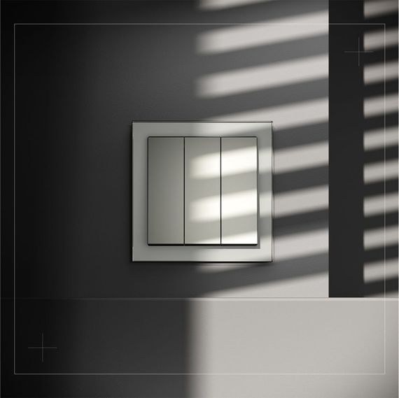 Выключатель встраиваемый Voltum S70 трехклавишный 10А, (сталь) VLS030105