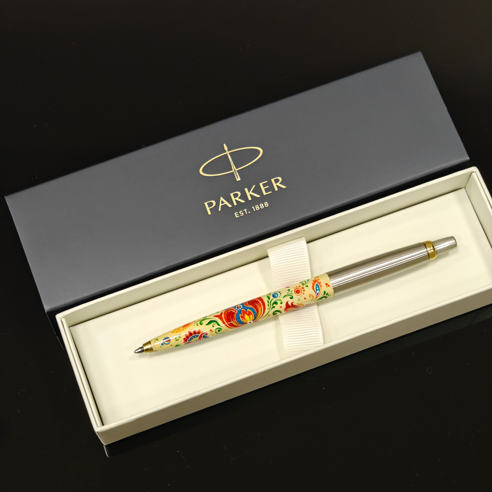 Коллекционная ручка Parker "Русские узоры" №148 с ручной росписью Палех в коробке