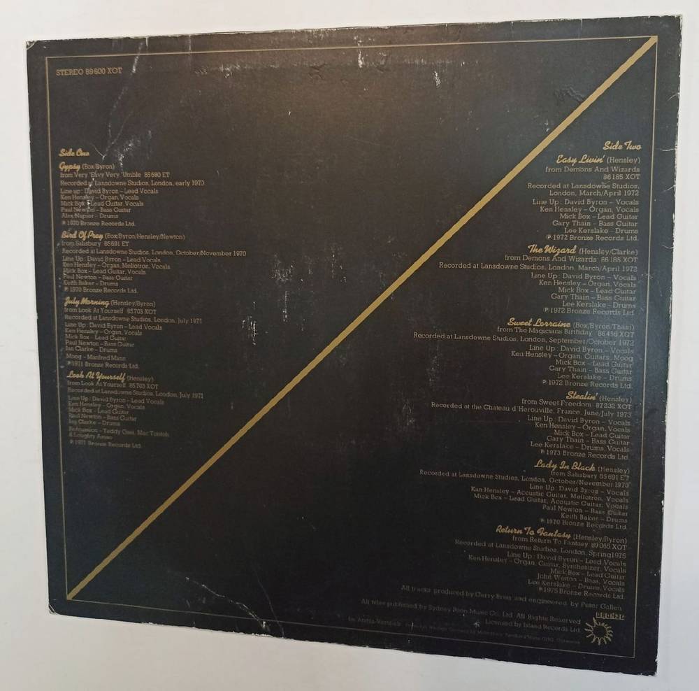 Винтажная виниловая пластинка Uriah Heep The Best Of (Germany 1975)