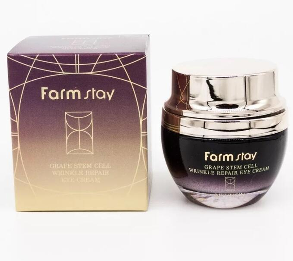 Крем для век Стволовые клетки винограда антивозрастной FarmStay Grape Stem Cell Wrinkle Repair Eye Cream 50 мл.