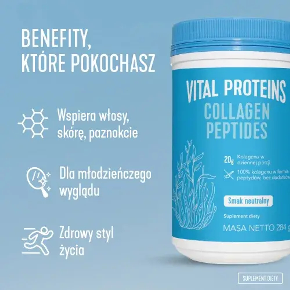 Vital Proteins Colagen Peptides Питьевой коллаген - нейтральный вкус, пищевая добавка, 567 г