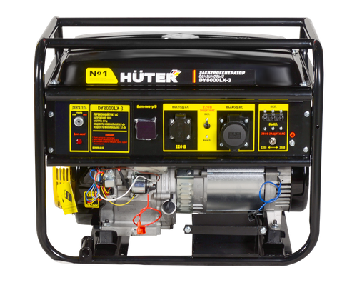 Портативный бензогенератор HUTER DY8000LX-3 - [6,5 кВА / 380V] трехфазный
