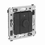 Диммер поворотный в стену, "Avanti", "Черный матовый"