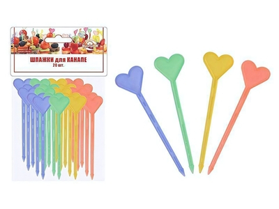 Шпажки для канапе "Сердечки" 20шт 8,7см