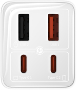 Зарядное устройство Baseus GaN6 Pro 2C+2U 65W USB Type-C, USB белый