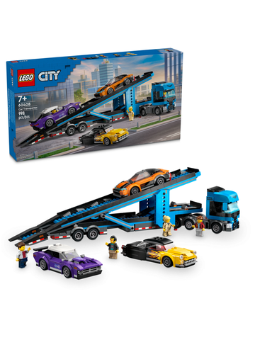 Конструктор Лего Сити Грузовик-автовоз | LEGO City Car Transporter Truck коллекционный набор, 60408, 998 деталей (7+)
