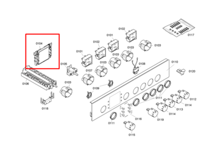 Модуль (плата) управления для плиты Bosch (Бош) / Siemens (Сименс) - 641831